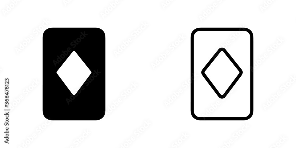 Set Of vector illusion icon of Diamond Cards Set Of vector illusion icon of Diamond Cards