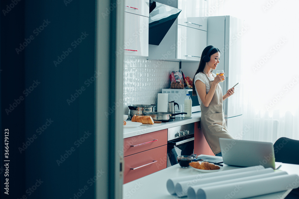 Pleasant morning at home in the kitchen with modern gadgets Pleasant morning at home in the kitchen with modern gadgets