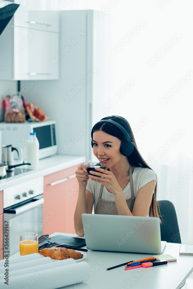 Time for coffee during the working day at home Time for coffee during the working day at home