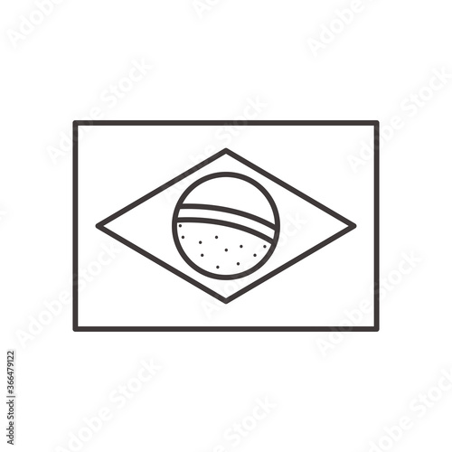 brazil flag line style icon vector design