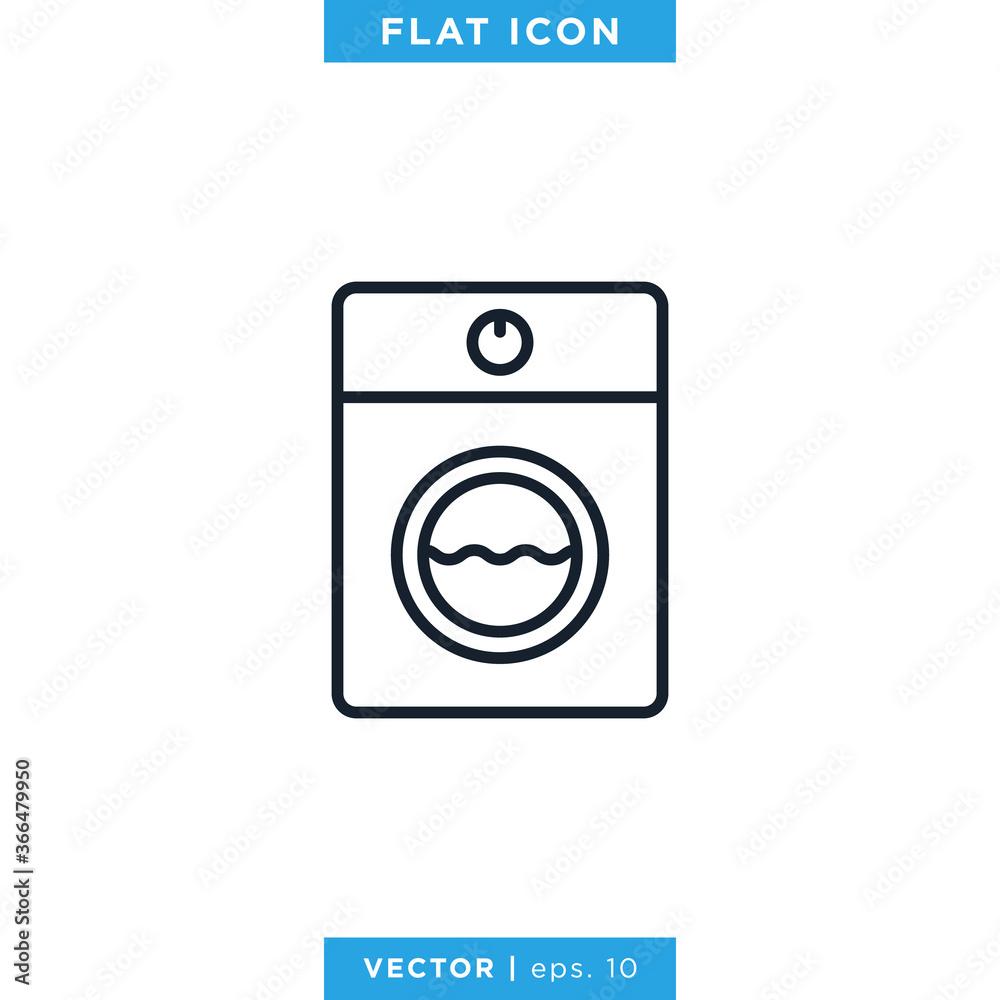 Washing Machine Icon Vector Design Template. Editable Stroke. Washing Machine Icon Vector Design Template. Editable Stroke.