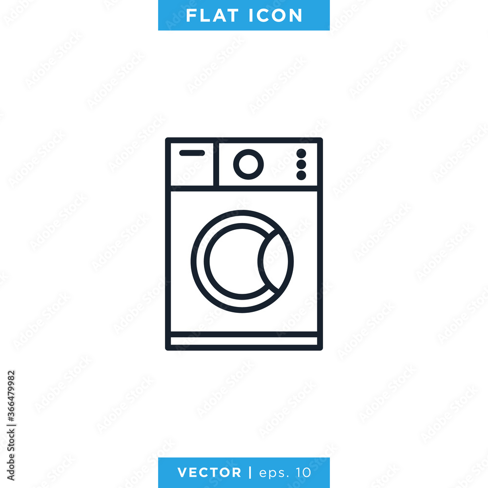 Washing Machine Icon Vector Design Template. Editable Stroke. Washing Machine Icon Vector Design Template. Editable Stroke.