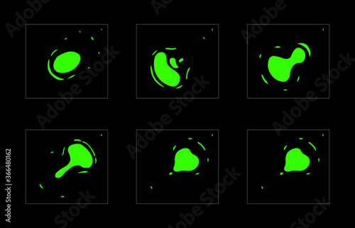 Shine liquid effect. Liquid explosion animation effect. Animation Sprite sheet for games, cartoon or animation. vector style animation effect 1545.