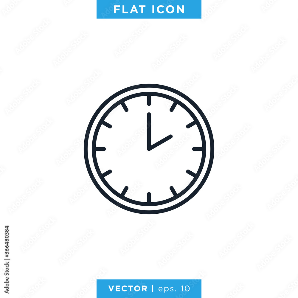 Time Clock Icon Vector Design Template. Editable Stroke. Time Clock Icon Vector Design Template. Editable Stroke.