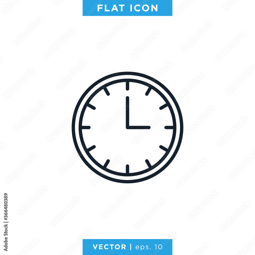 Time Clock Icon Vector Design Template. Editable Stroke. Time Clock Icon Vector Design Template. Editable Stroke.