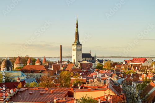 panorama of Tallinn, Estonia in sunset