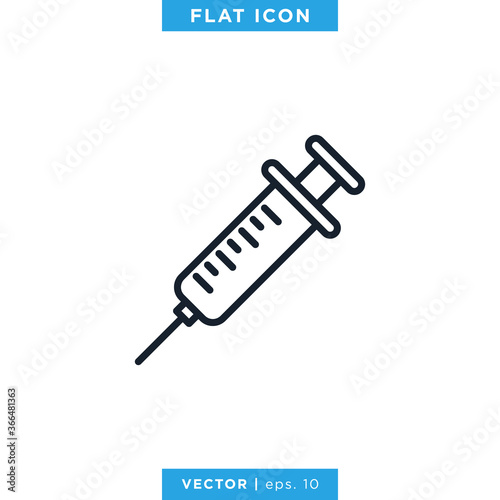 Syringe Icon Vector Logo Design Template