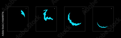 Shine water effect. Water explosion animation effect. Animation sprite sheet for games, cartoon or animation. vector style animation effect 1566.