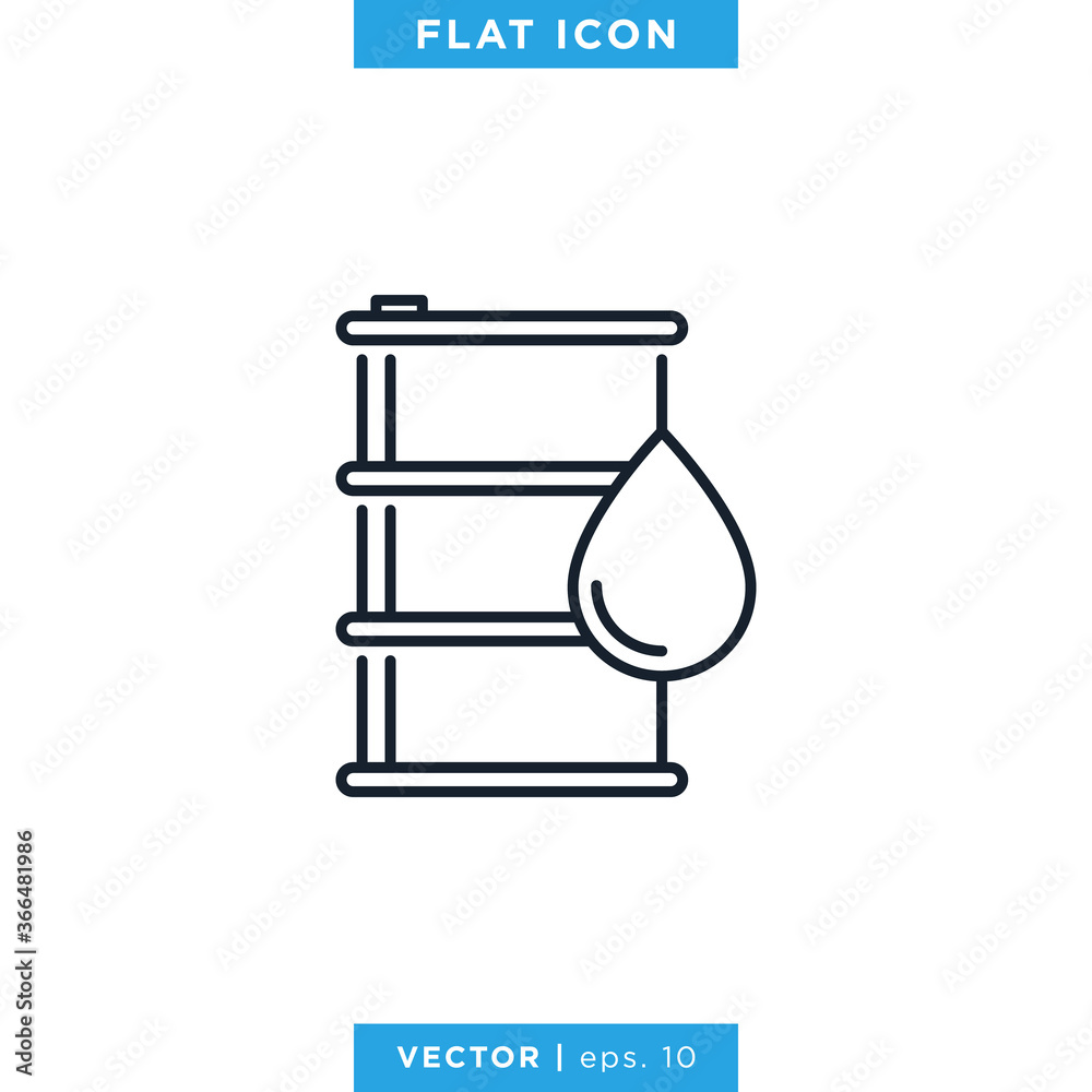 Oil Barrel Icon Vector Design Template. Editable Stroke Oil Barrel Icon Vector Design Template. Editable Stroke