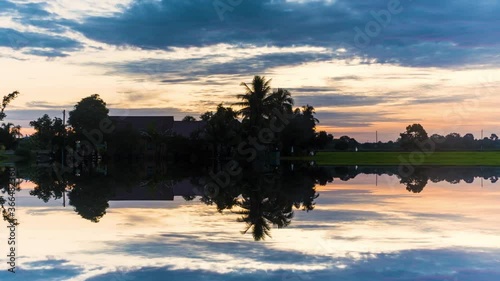 Time Lapse : House At Paddy Field Of Kedah,Malaysia From Day To Night.HD