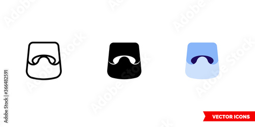 Baby potty icon of 3 types. Isolated vector sign symbol.