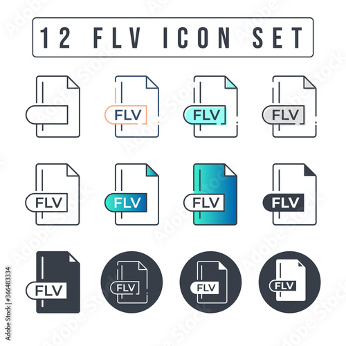 FLV File Format Icon Set. 12 FLV icon set.