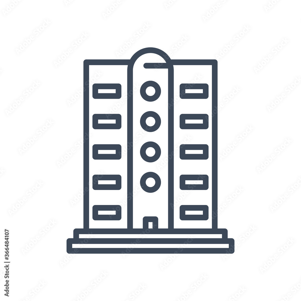 city building with windows line style icon vector design city building with windows line style icon vector design
