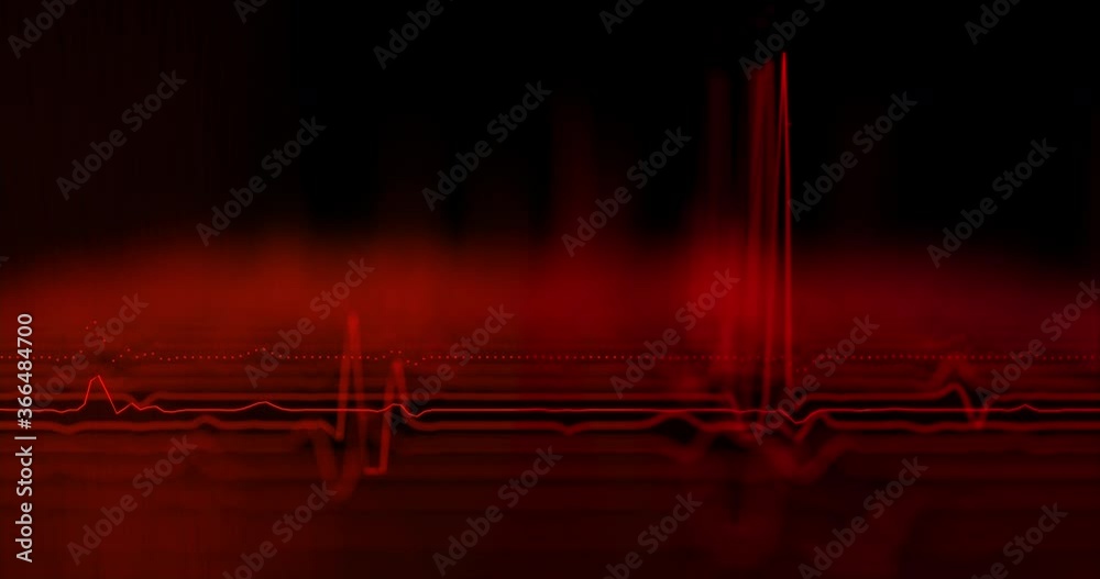 Audio wavefrom. Abstract music waves oscillation. Futuristic sound wave visualization. Synthetic music technology sample. Tune print. Distorted frequencies. 4k UHD