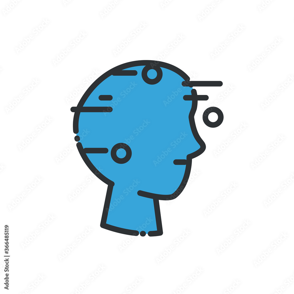 Avatar head line and fill style icon vector design Avatar head line and fill style icon vector design