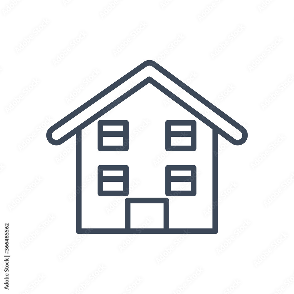house with windows and door line style icon vector design house with windows and door line style icon vector design