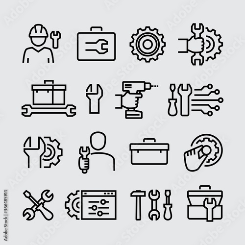 Toolbox Tools Vector line Icons
