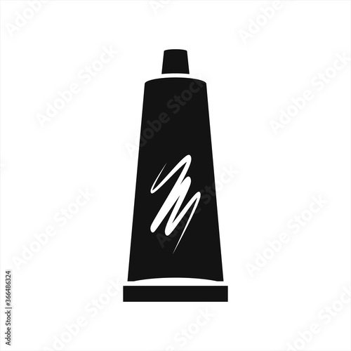 Tube with oil paint icon isolated on white. Art symbol. Vector stock ilustration. EPS 10