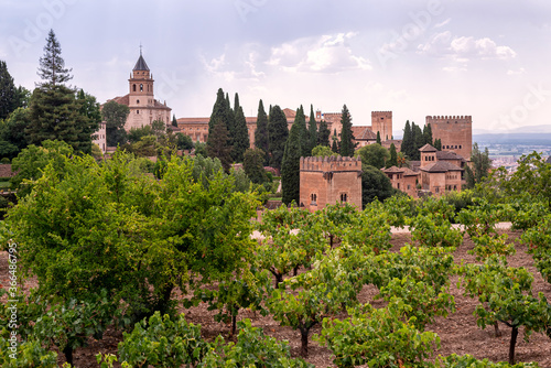 Generalife vineyards around the Alhambra complex in Granada