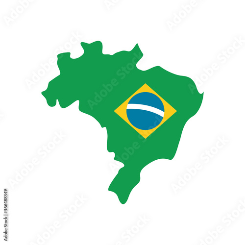 brazil map flat style icon vector design