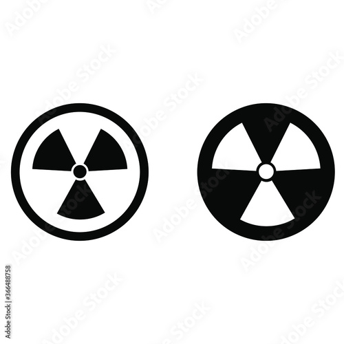 Radiation vector icon. Radiation smoking illustration sign collection. atom symbol. chimney logo.