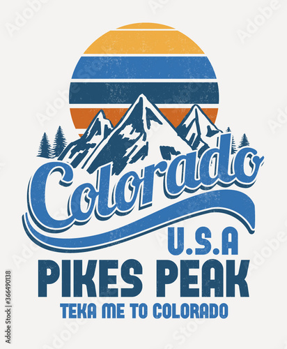 Colorado print design for t-shirt and other uses
