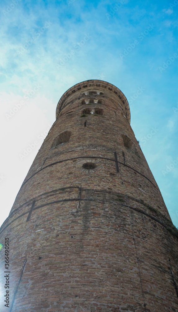Stone tower and sky