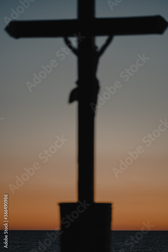 cross at sunset