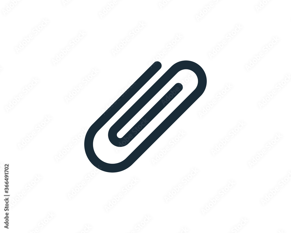 Paperclip Icon Vector Logo Template Illustration Design