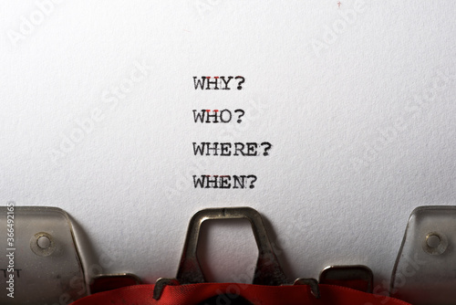 Fotografia, Obraz Why, who, where and when questions