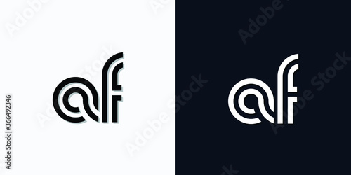 Modern Abstract Initial letter AF logo. This icon incorporate with two abstract typeface in the creative way.It will be suitable for which company or brand name start those initial.