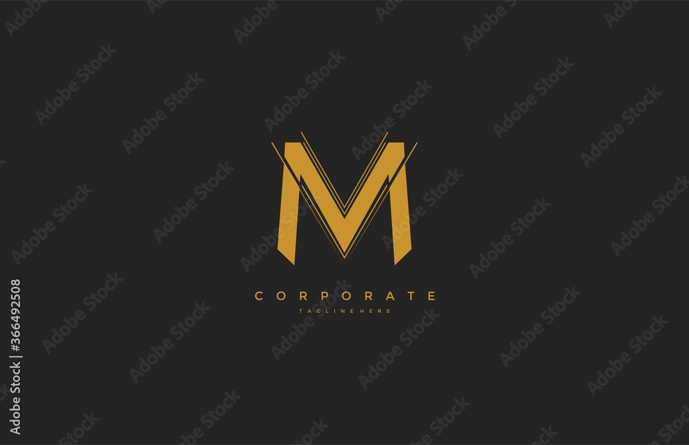 abstract M letter monogram stripe line logo design abstract M letter monogram stripe line logo design