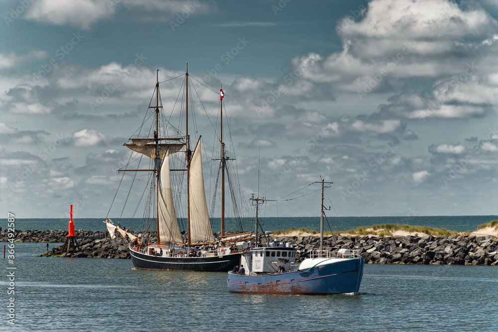 Hvide Sande Harbor at the Danish North Sea Westcoast, Denmark