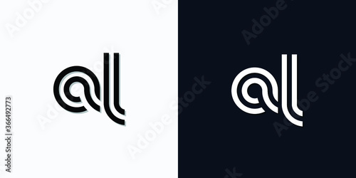 Modern Abstract Initial letter AL logo. This icon incorporate with two abstract typeface in the creative way.It will be suitable for which company or brand name start those initial.