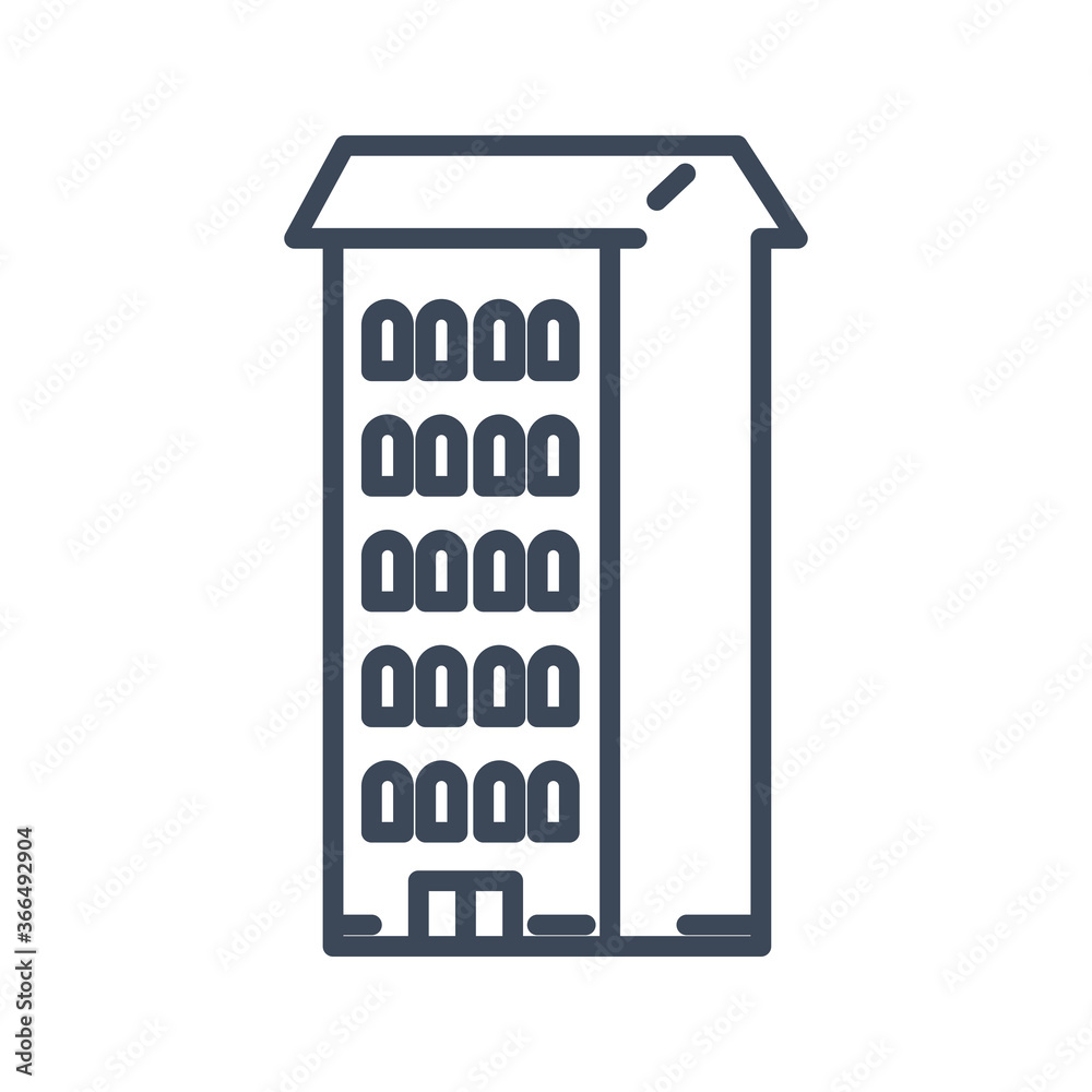 city building with windows line style icon vector design city building with windows line style icon vector design