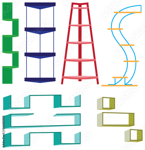 Collection of Wall corners or book shelves