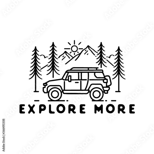 Vehicle with Mountain Landscape