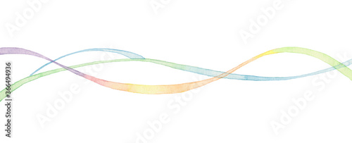 虹のライン素材、波型
