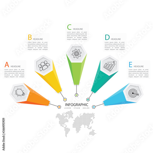infographic showing report, statistic and a box with insert text