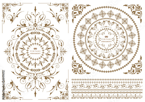 Vintage ornament set. frames or borders.