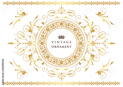 Vintage ornament set. frames or borders.