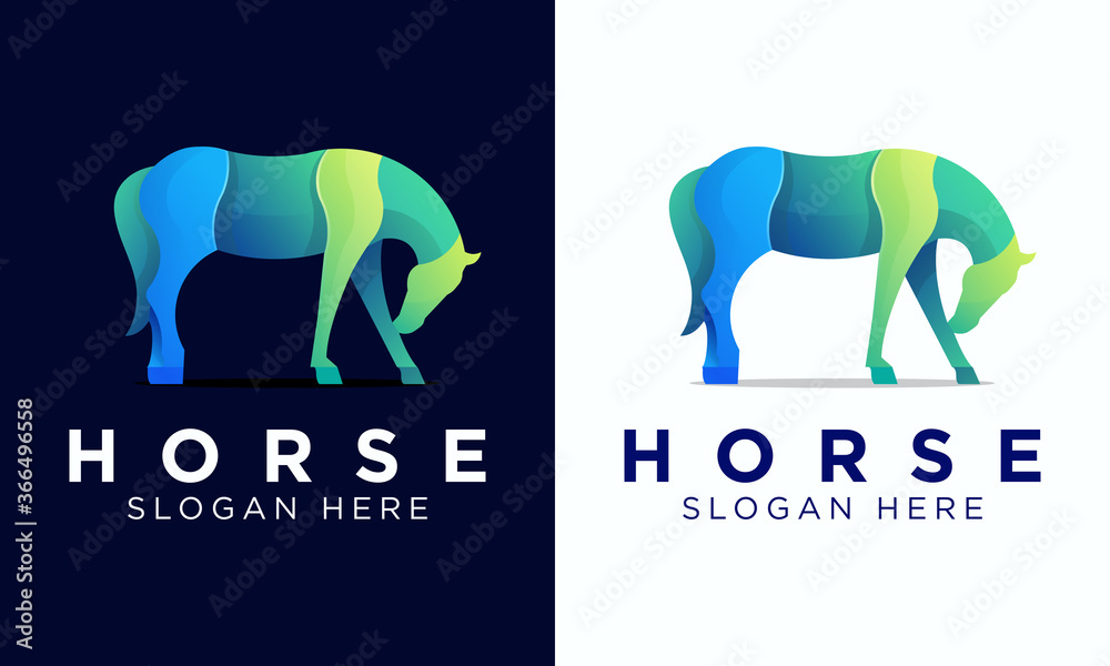horse logo template with colotful style horse logo template with colotful style