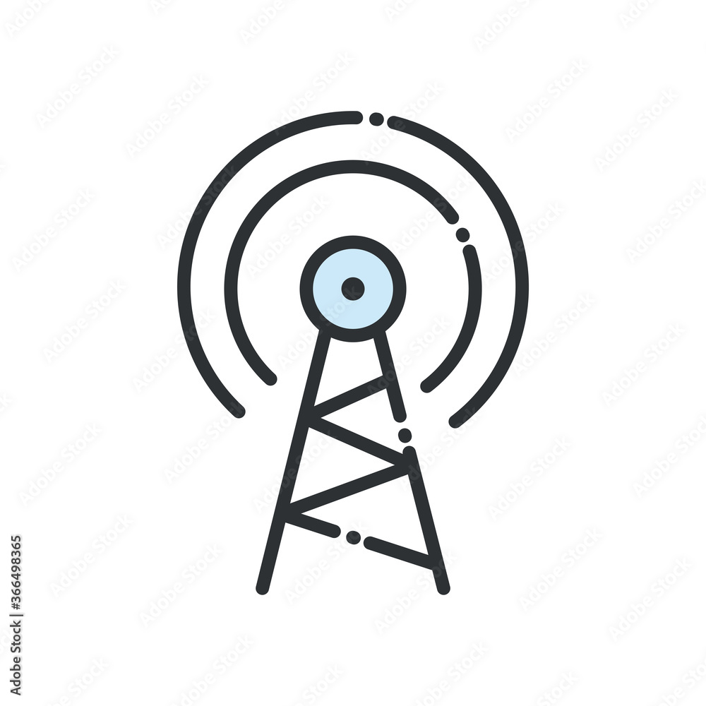 Antenna line and fill style icon vector design Antenna line and fill style icon vector design