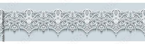 Modern vector volumetric floral stripe background.