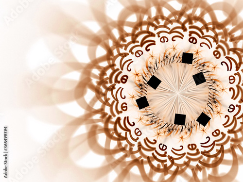 Abstract design made of fractal textures and lights on the subject of design, science and technology
