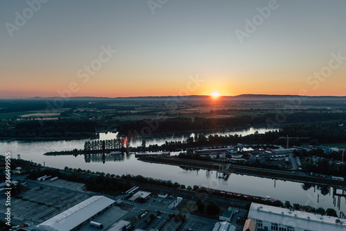 Landschaft Aussicht über Speyer durch eine Ballonfahrt © Phatthiya
