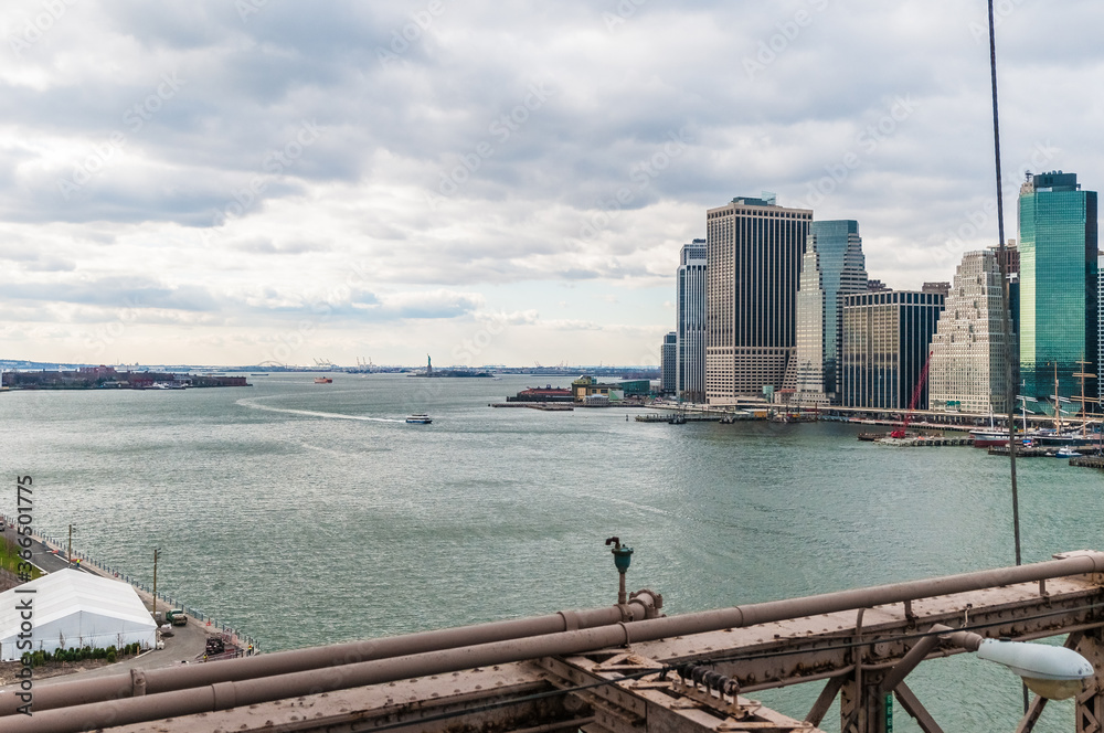 Brooklyn Bridge in New York, United States.