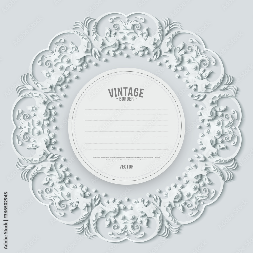 Vector abstract ornamental nature round frame.