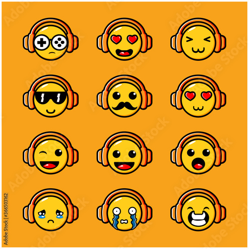 cute yellow head emoticon pack collection