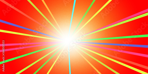 Starburst Radial red background colorful rays shining glowed bright light 